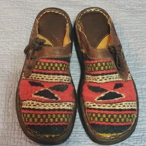 BORN handcrafted  Aztec designed Mule/Clog size 9!